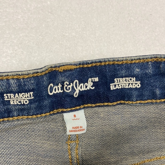 NWT cat & jack stretch denim straight adjustable waist boys size 8 jeans - Picture 6 of 10